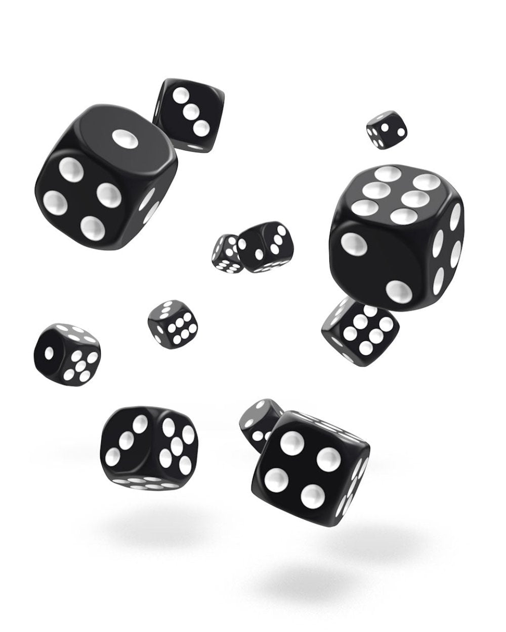 Oakie Doakie Dice W6 Würfel 12 mm Marble - Schwarz (36)