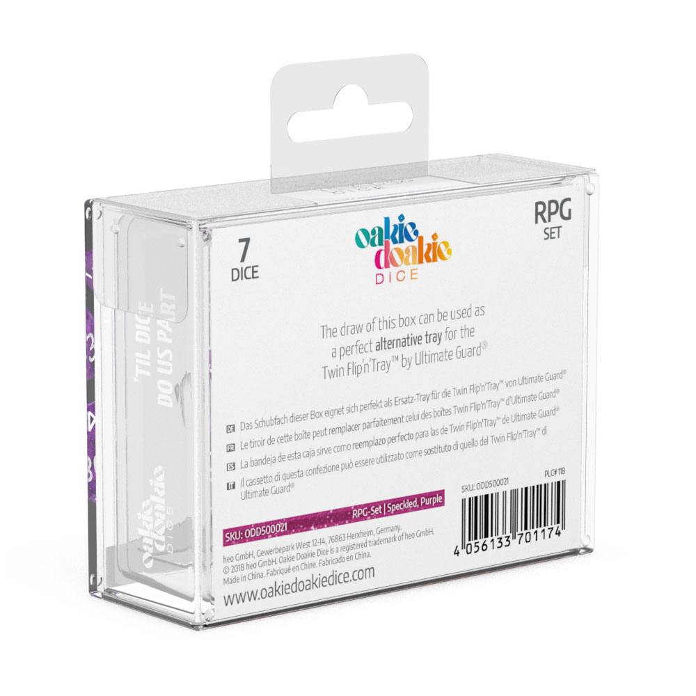 Oakie Doakie Dice Würfel RPG-Set Speckled - Lila (7)