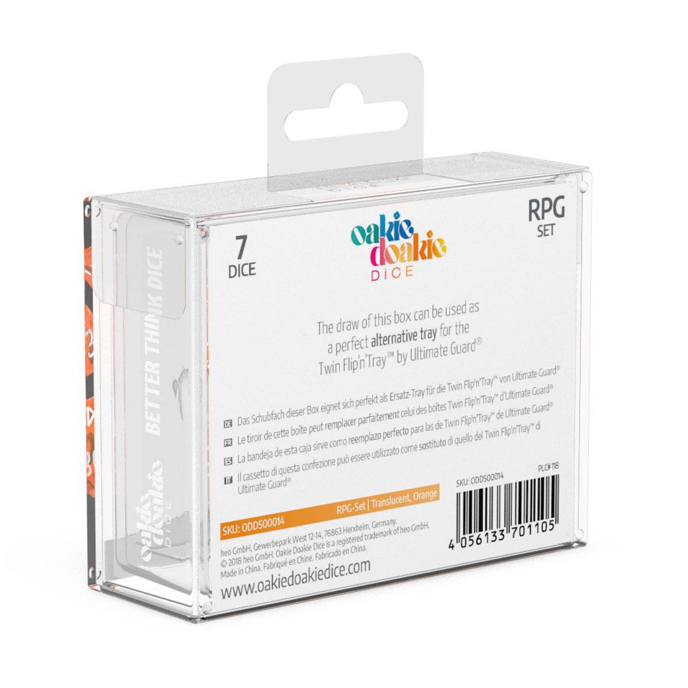 Oakie Doakie Dice Würfel RPG-Set Translucent - Orange (7)