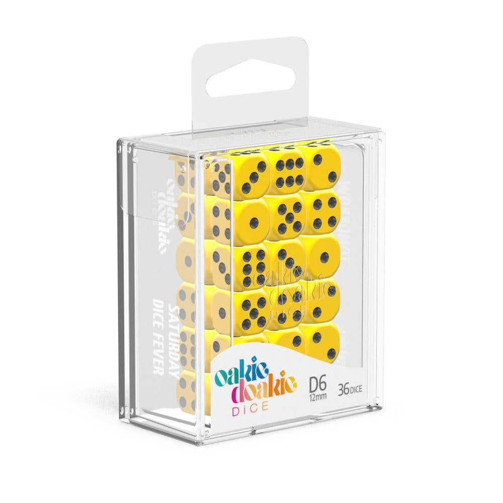 Oakie Doakie Dice W6 Würfel 12 mm Solid - Gelb (36)