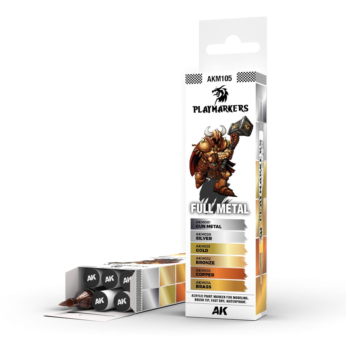 AK Interactive PLAYMARKERS SET - FULL METAL (6 ref.)