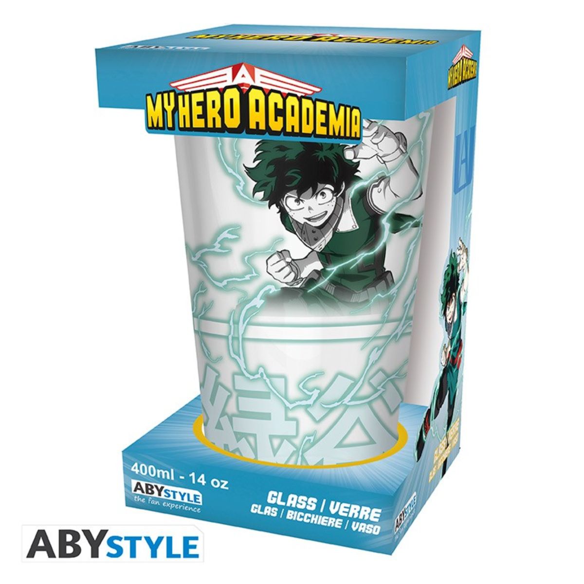 My Hero Academia Large Glass 400ml Izuku & Bakugo Box