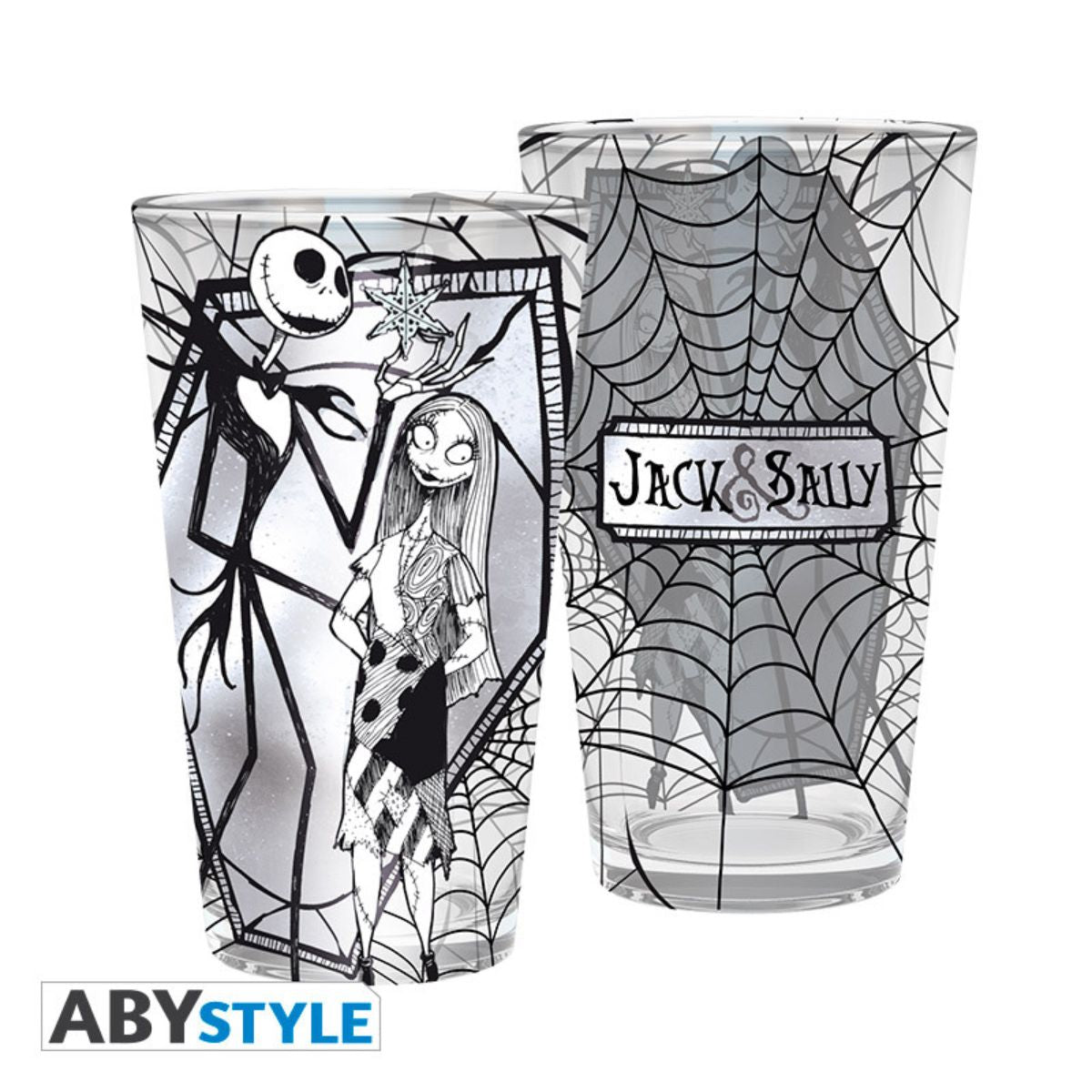 Nightmare Before Xmas Large Glass 400ml Jack & Sally Box