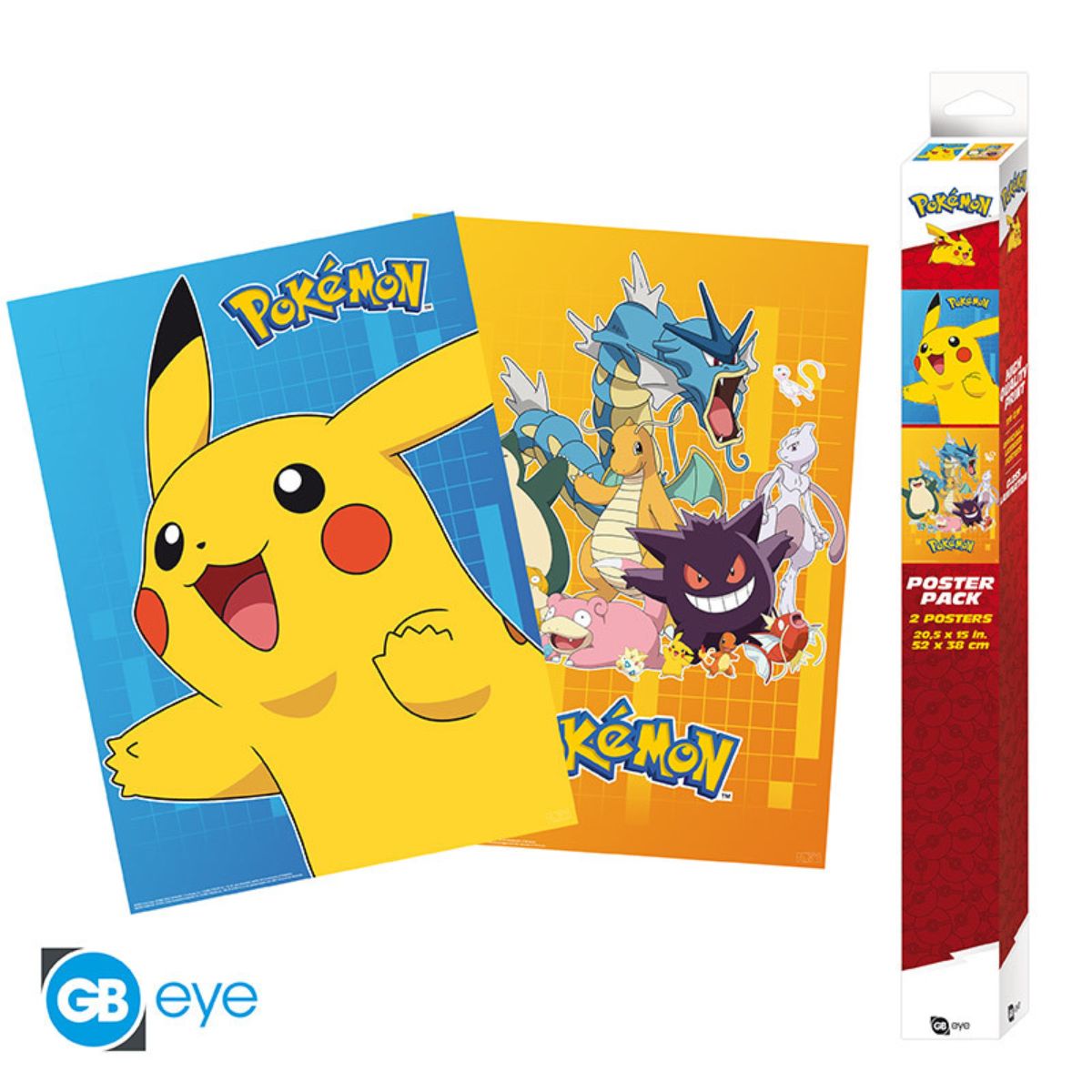 Pokemon Set 2 Posters Chibi 52X38 Colourful Characters