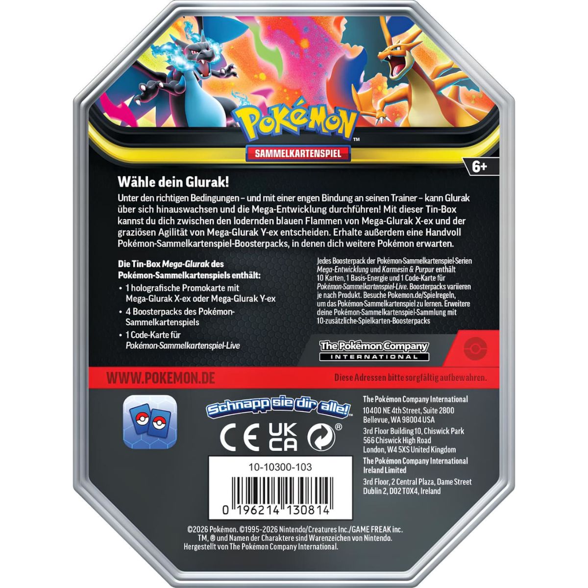 Pokémon Mega-Glurak X Tin 126 Deutsch