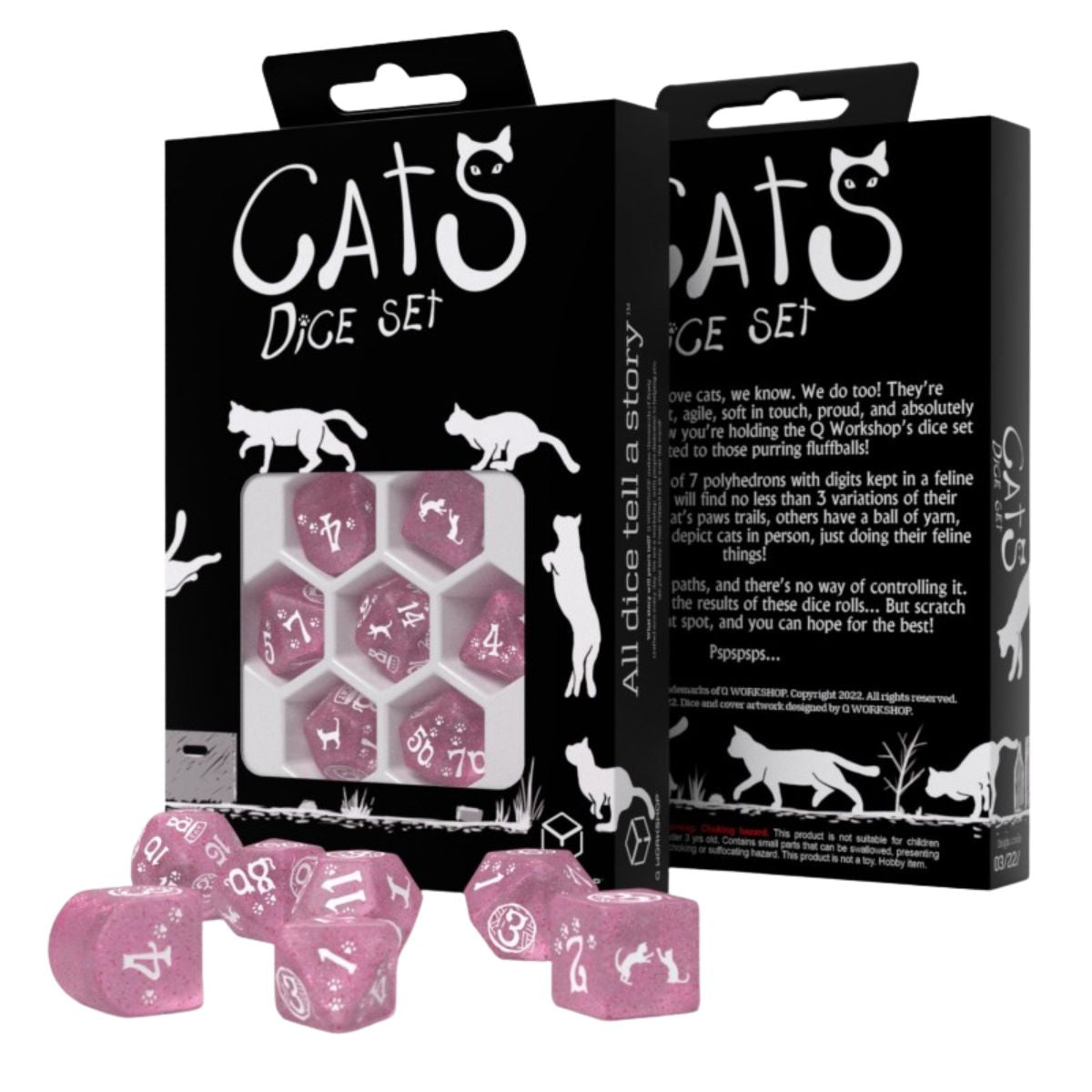Q-Workshop Cats Modern Dice Set Daisy