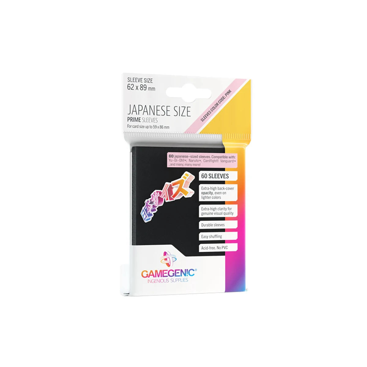 Gamegenic PRIME Japanese Sized Sleeves Schwarz