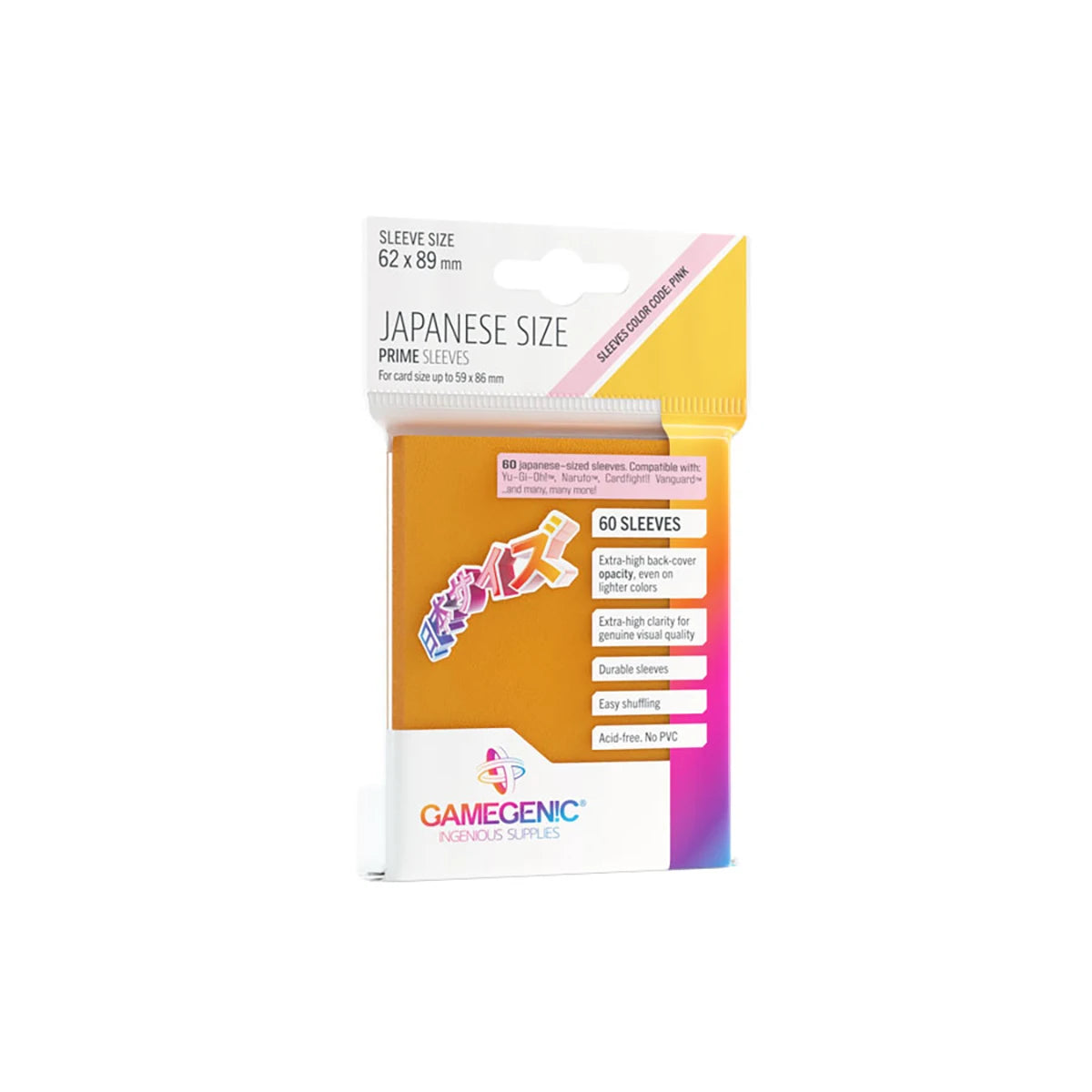 Gamegenic PRIME Japanese Sized Sleeves Orange