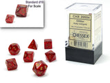 Chessex Mini-Polyhedral 7-Die Würfel-Set Translucent - Blaugrün/Weiß