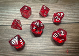 Chessex Polyhedral 7 Die Würfel-Set Gemini  Schwarz-Grau/Grün