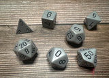 Chessex Polyhedral 7 Die Würfel-Set Gemini  Schwarz-Grau/Grün