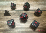 Chessex Polyhedral 7 Die Würfel-Set Gemini  Schwarz-Grau/Grün