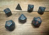 Chessex Polyhedral 7 Die Würfel-Set Gemini  Schwarz-Grau/Grün