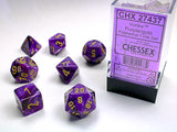 Chessex Polyhedral 7 Die Würfel-Set Gemini  Schwarz-Grau/Grün