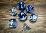 Chessex Polyhedral 7-Die Würfel-Set Borealis - Icicle/Hellblau