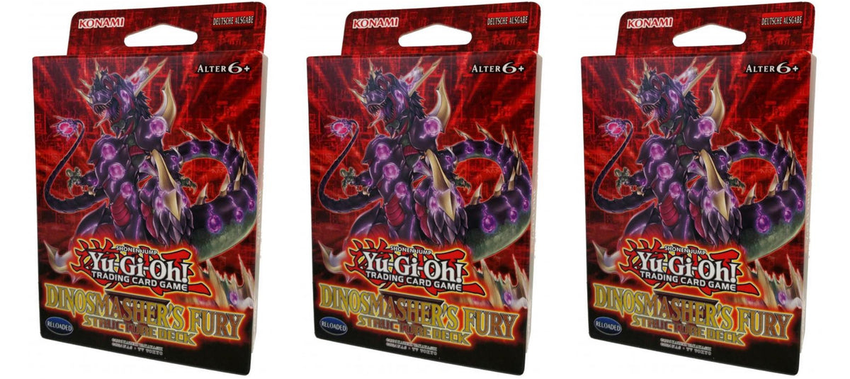 Yu-Gi-Oh! Dinosmashers Fury Structure Deck 3er Set deutsch