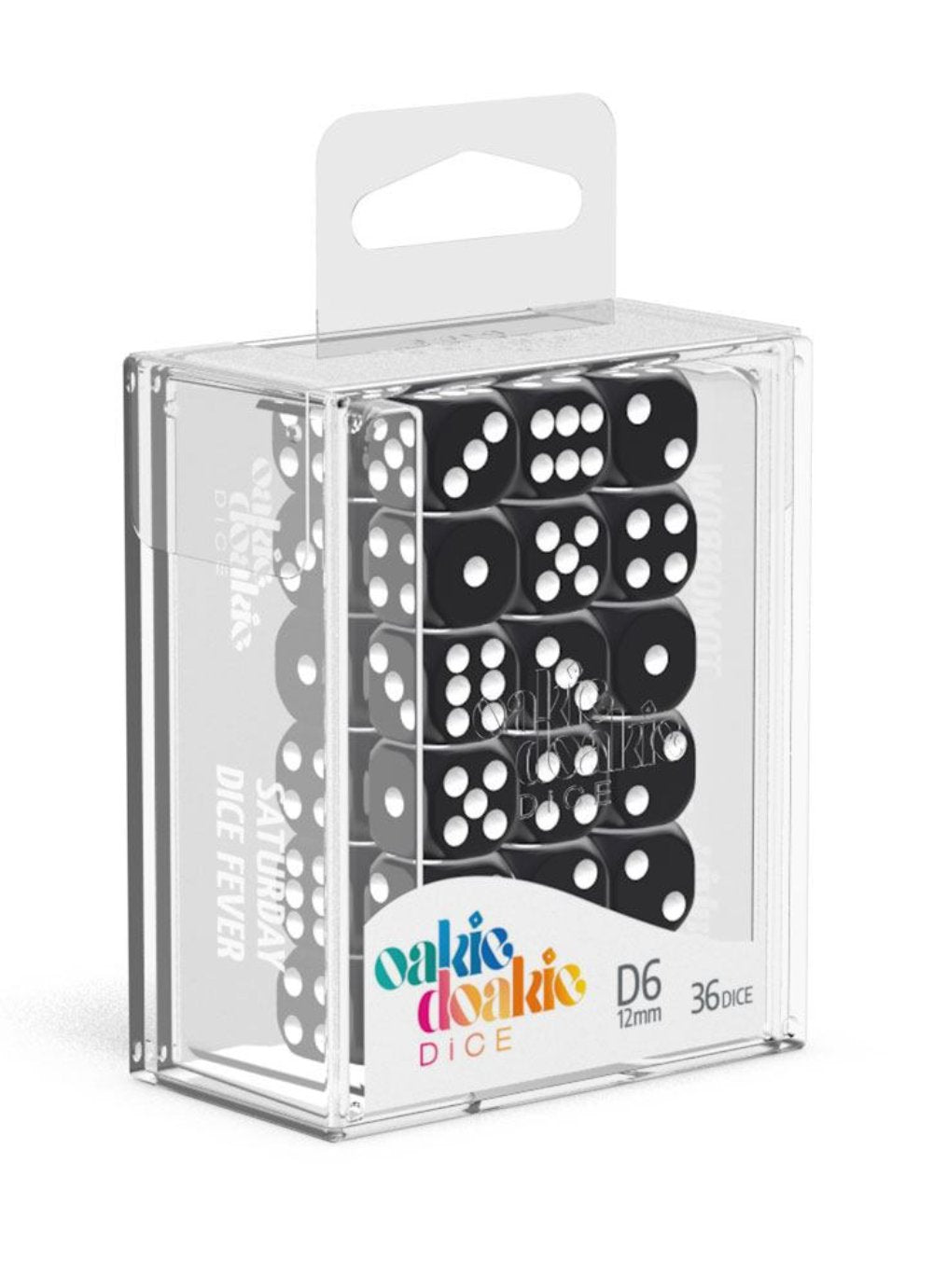 Oakie Doakie Dice W6 Würfel 12 mm Solid - Schwarz (36)