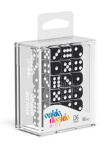 Oakie Doakie Dice W6 Würfel 12 mm Marble - Schwarz (36)