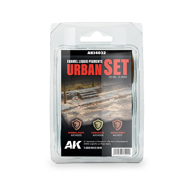 AK Interactive Enamel Liquid Pigments Urban Set