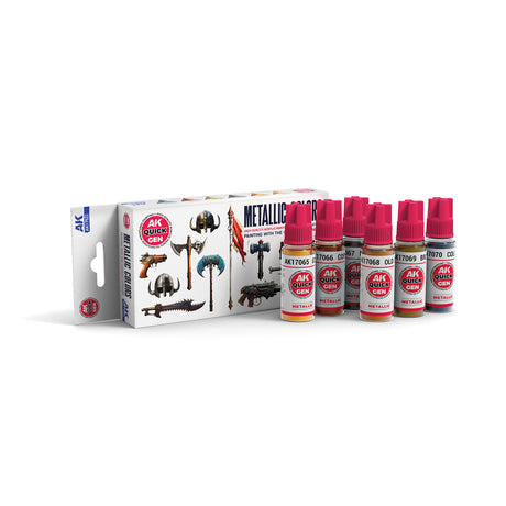 AK Interactive QUICK GEN Metallics Set