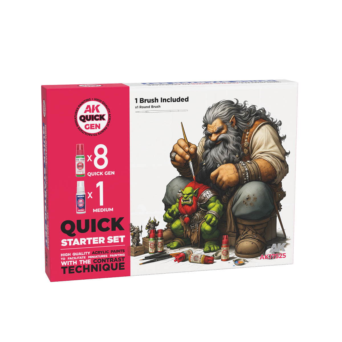 AK Interactive QUICK GEN Quick Starter Set (1 Brush)