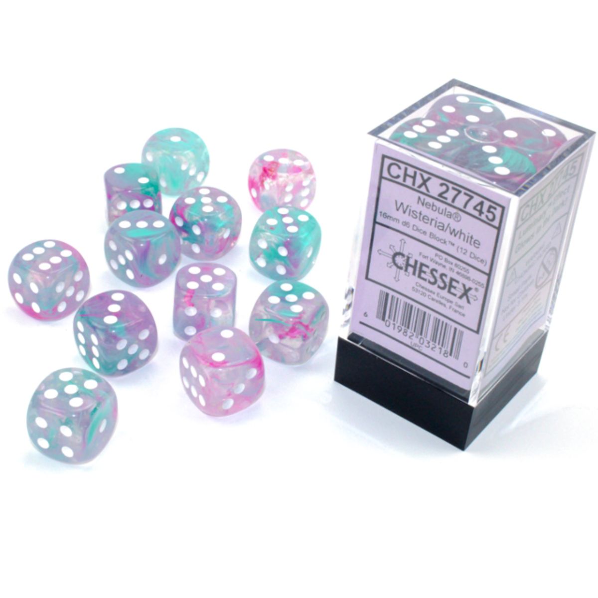 Chessex  16mm D6-Würfel-Set (12) Gemini / Rot-Lila/Gold