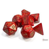 Chessex Scarab Scarlet/gold Polyhedral 7 Dice Set