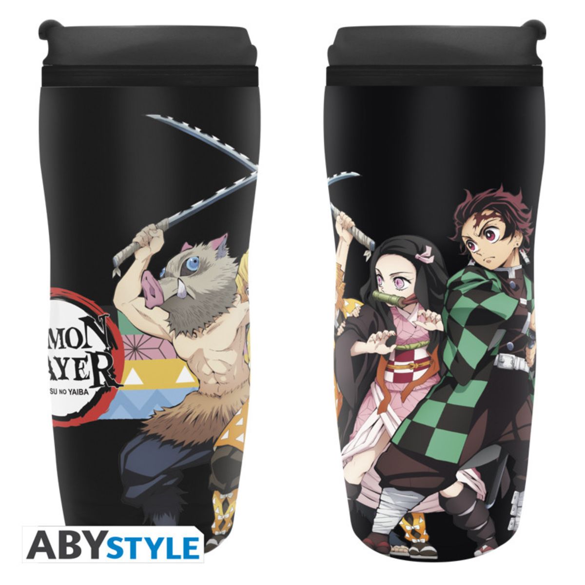 Demon Slayer Travel Mug "Characters Strip Patterns"