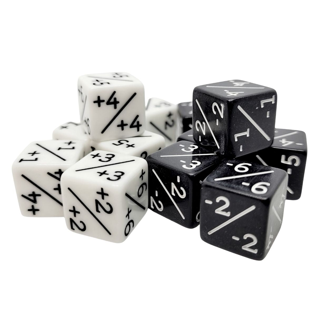 Dice 4 Friends Counter Würfel D6 +/- Würfelset Opaque Schwarz/Weiß