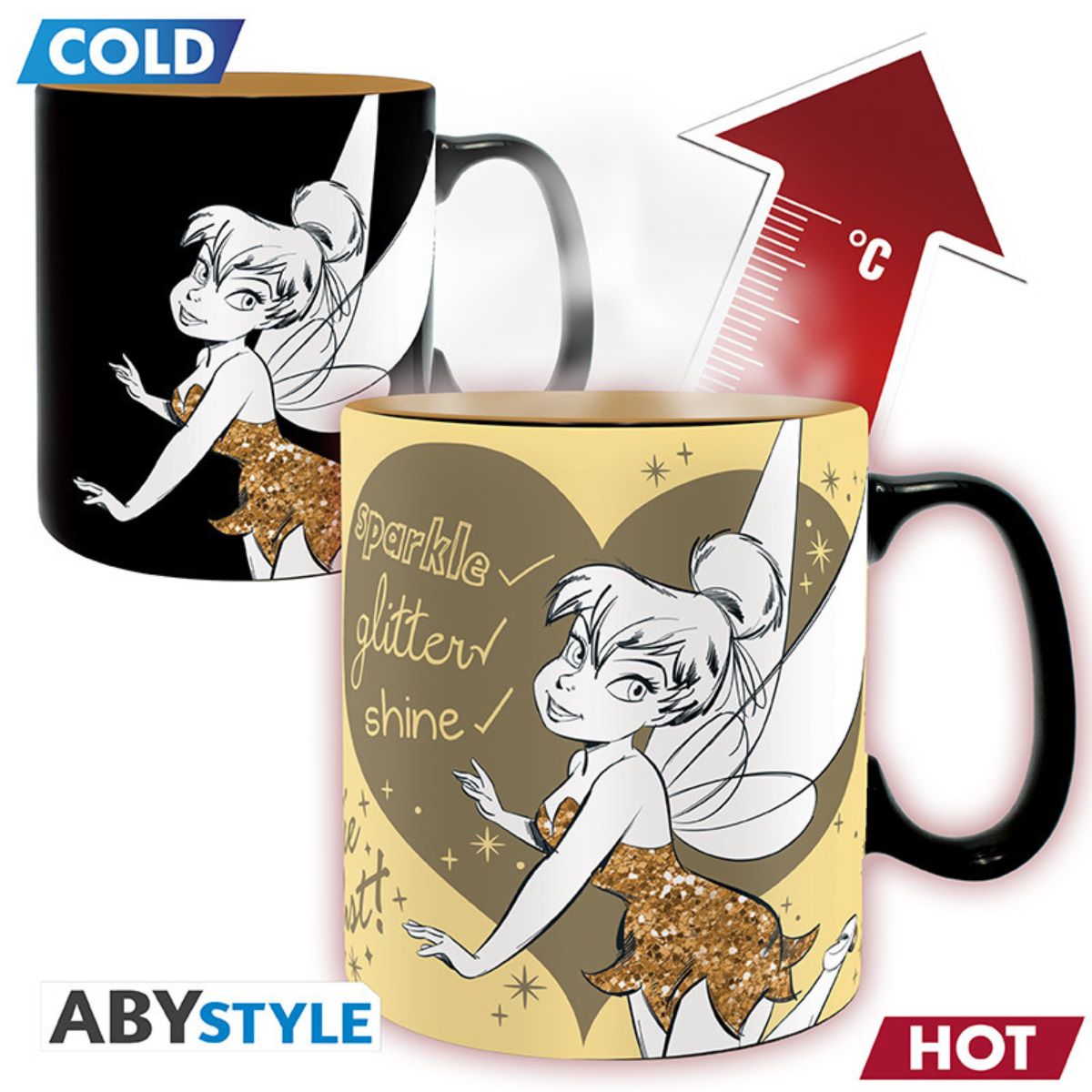 Disney Mug Heat Change 460 ml Tinkerbell Sparkle Box