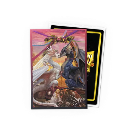 Dragon Shield Japanese Size Brushed Art Sleeves - Valentine Dragons 2023 (60 Sleeves)