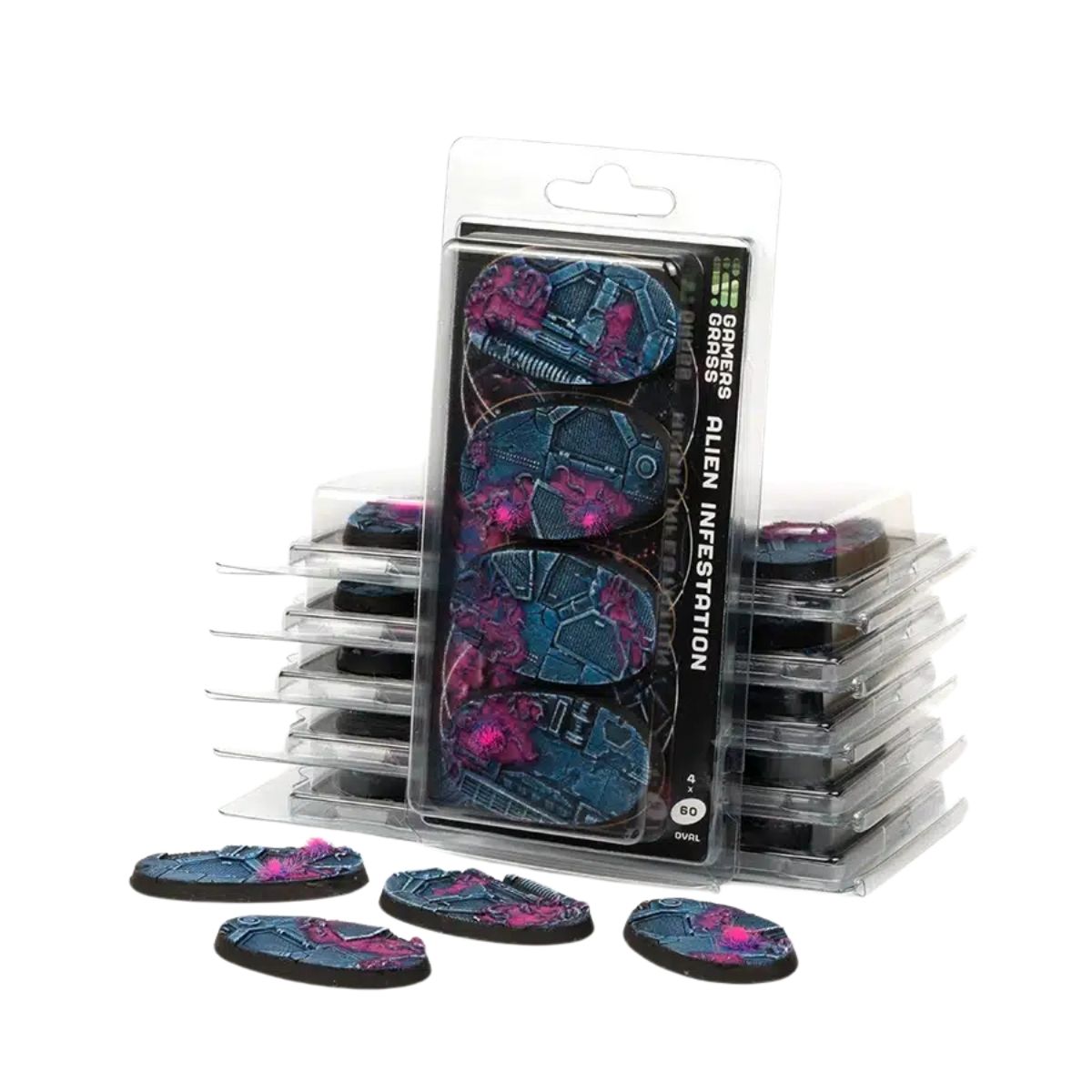 Gamers Grass Alien Infestation Bases, Oval 60mm (x4)