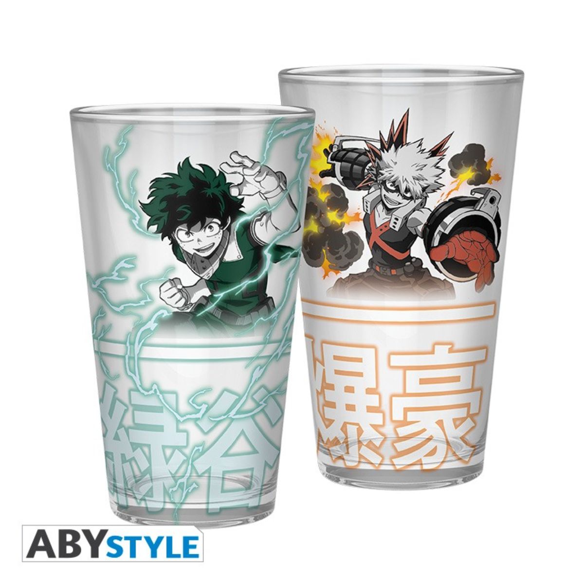 My Hero Academia Large Glass 400ml Izuku & Bakugo Box