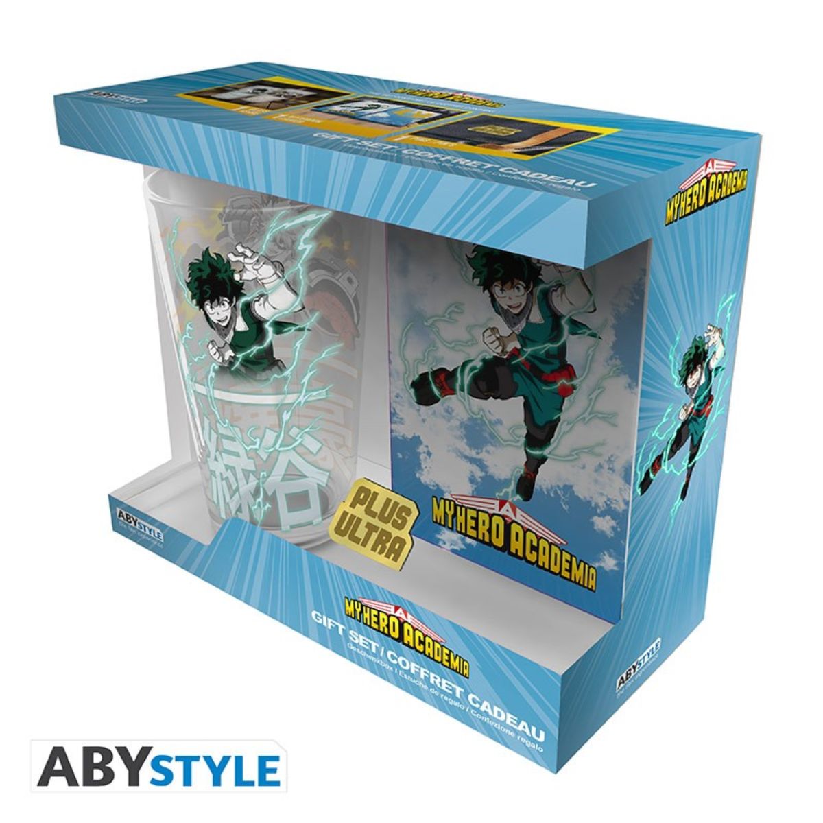My Hero Academia Pck XXL Glass + Pin + Pocket Notebook "Heroes"