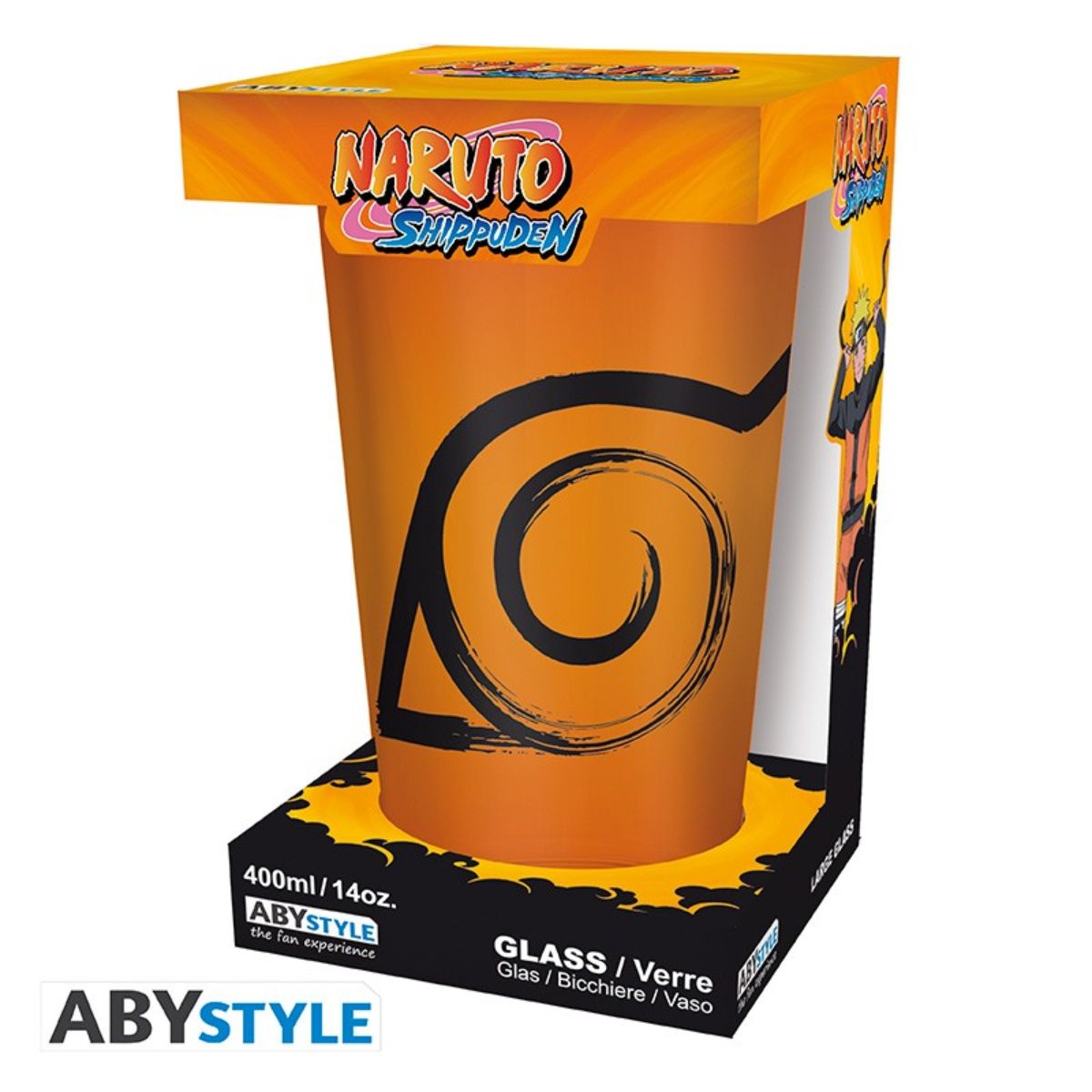 Naruto Shippuden Large Glass 400ml Konoha & Seal Box