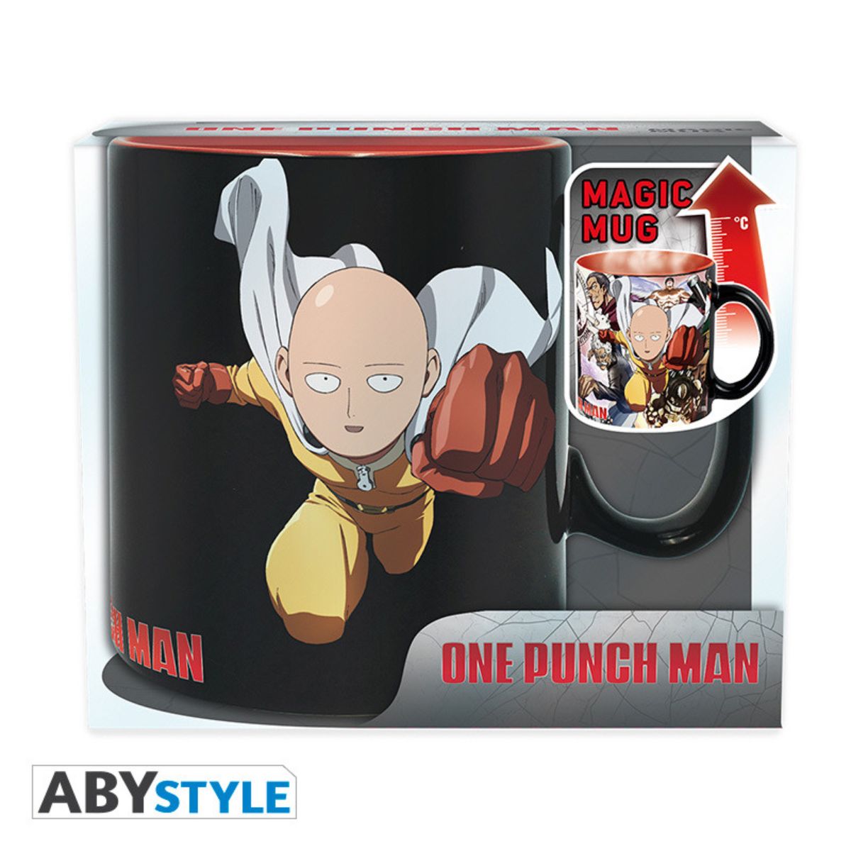 One Punch Man Mug Heat Change 460 ml Heroes With Box