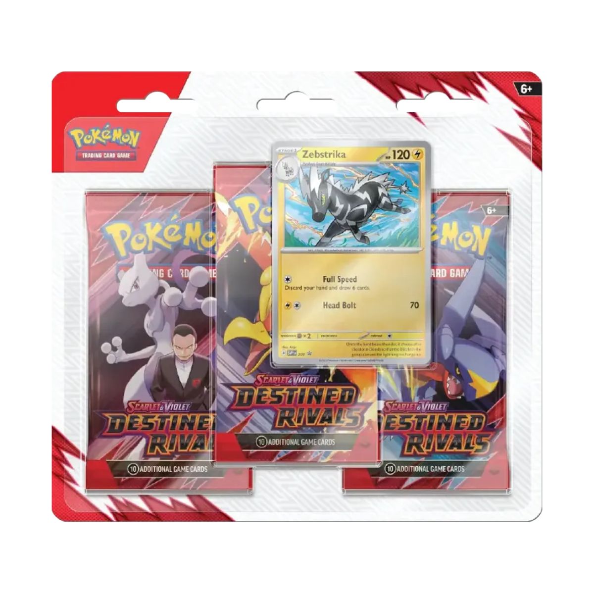 Pokémon Destined Rivals 3 Pack Blister Zebstrika Englisch