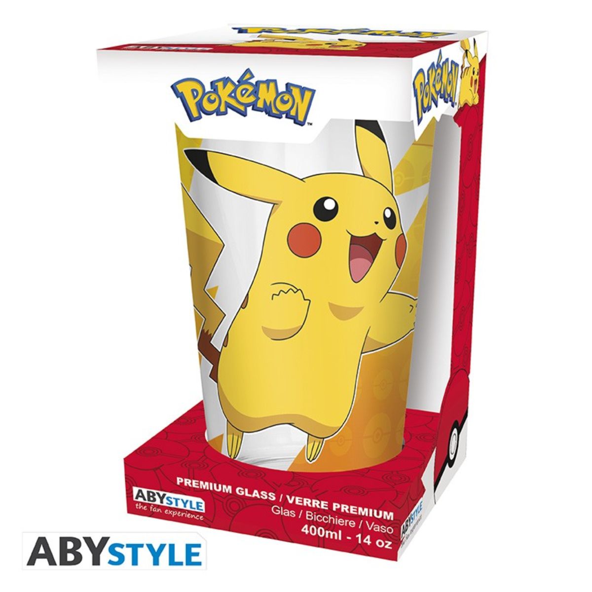 Pokemon Large Glass Premium 400ml Pikachu Foil