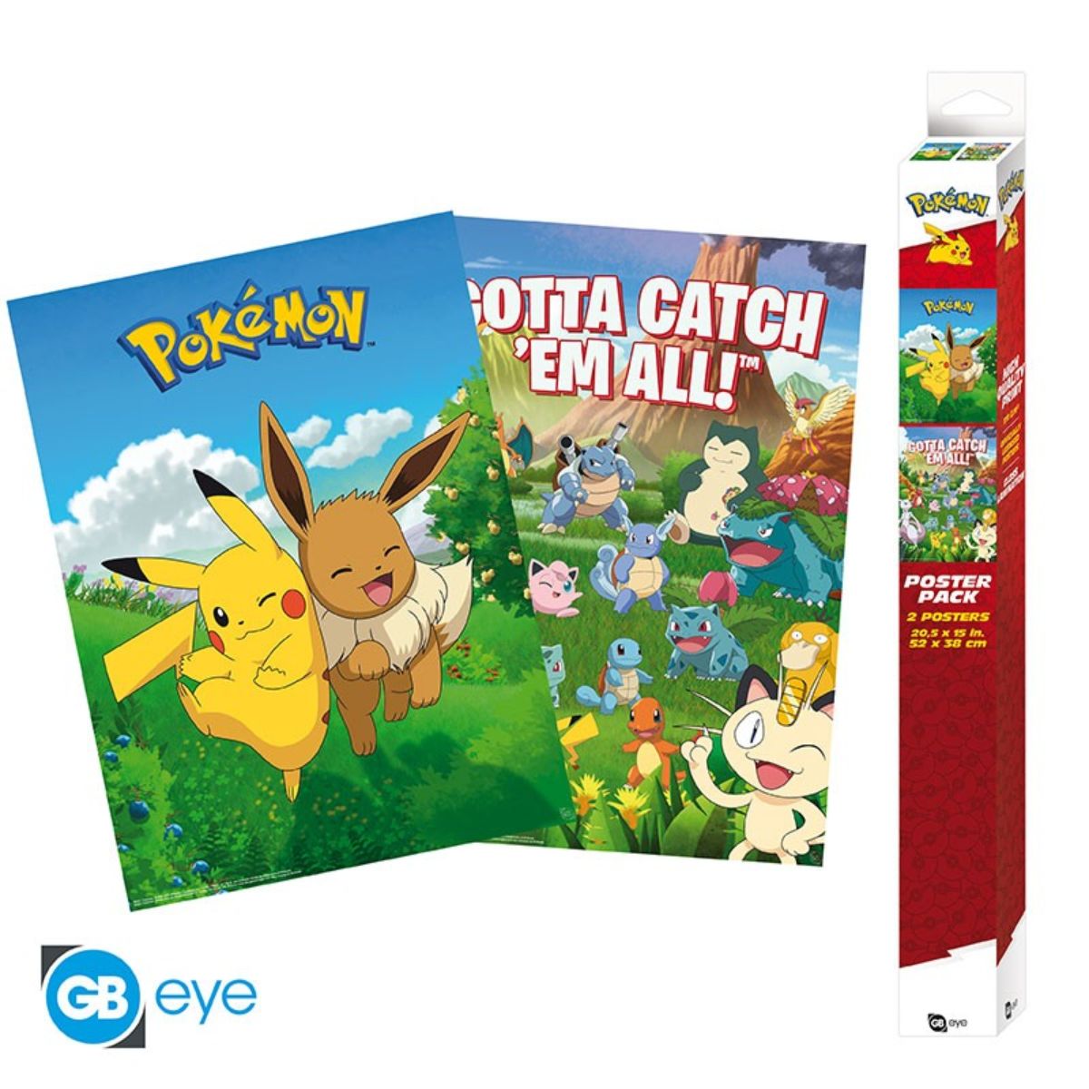 Pokemon Set 2 Posters Chibi 52X38 Environments