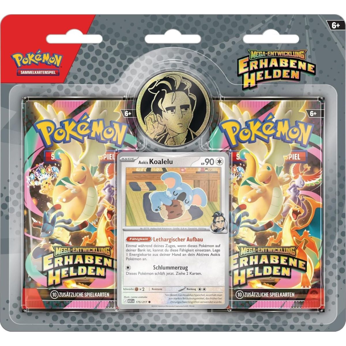 Pokémon Erhabene Helden 2-Pack-Blister Aokis Koalelu Deutsch