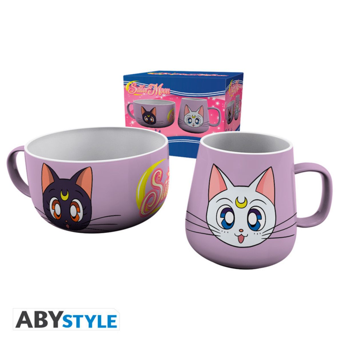 Sailor Moon Breakfast Set Mug + Bowl Luna & Artemis
