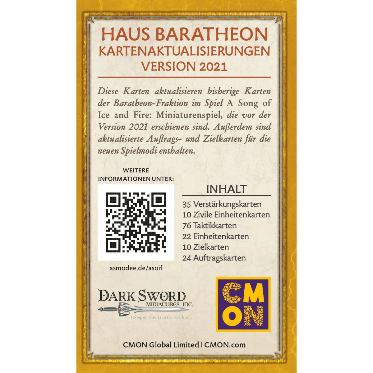 Song of Ice & Fire - Haus Baratheon Kartenaktualisierungen