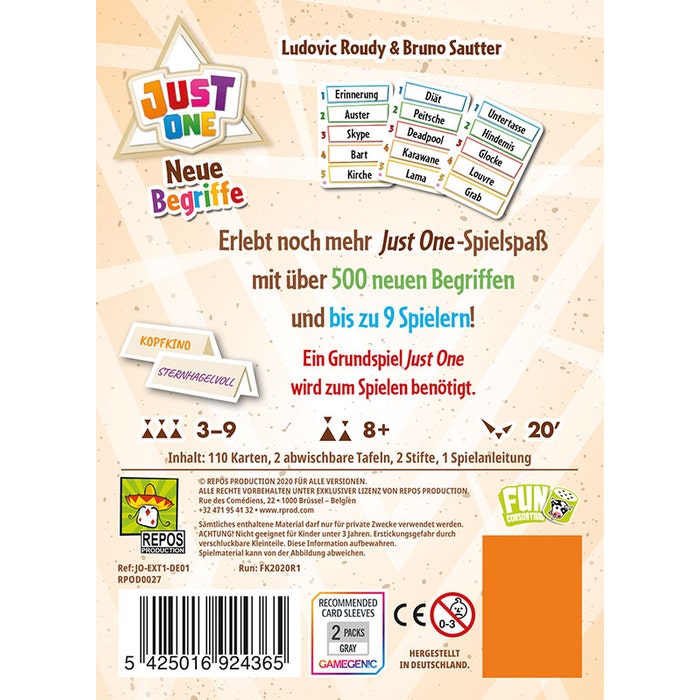 Just One Neue Begriffe