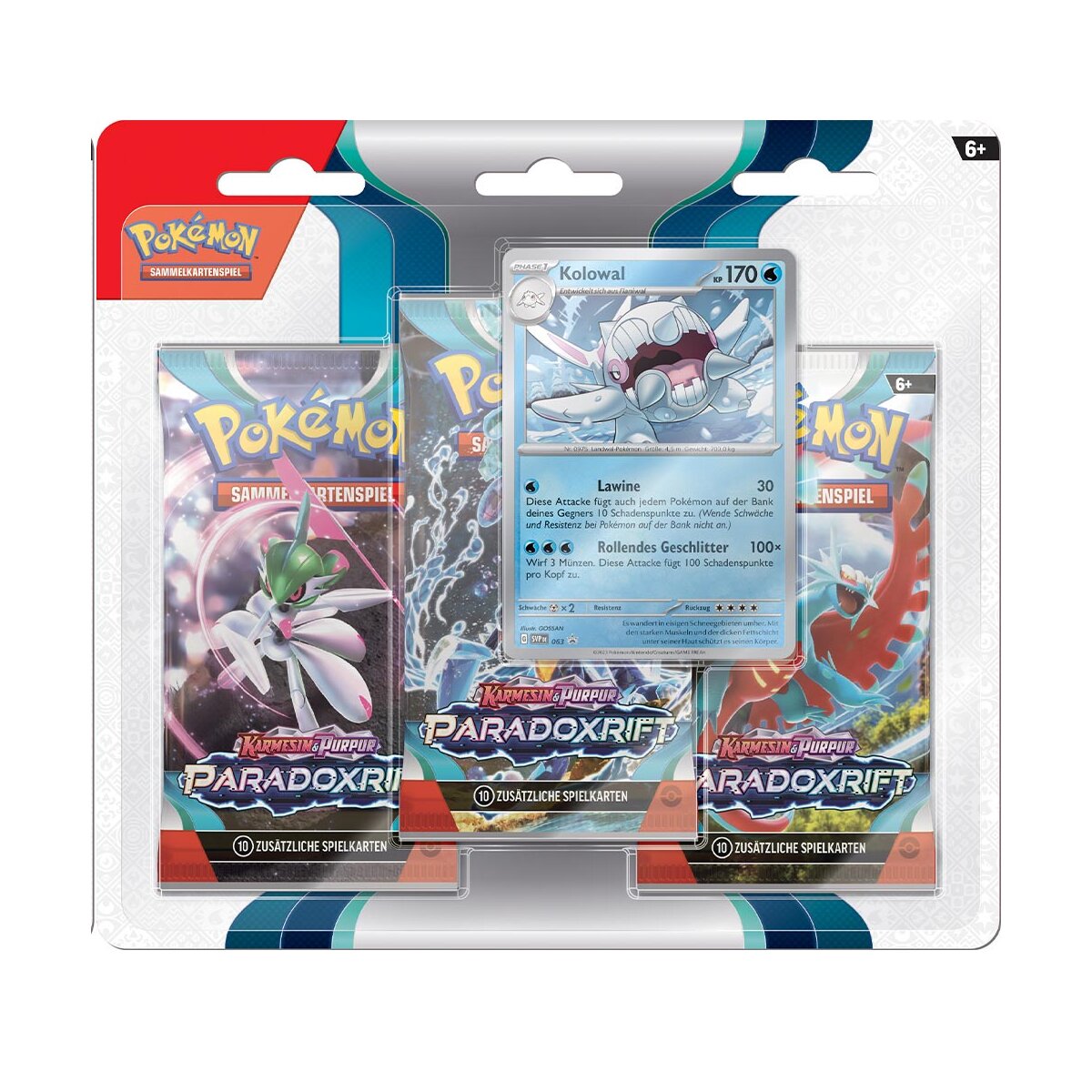 Pokémon Karmesin & Purpur Paradoxrift - 3-Pack Blister Kolowal - DE