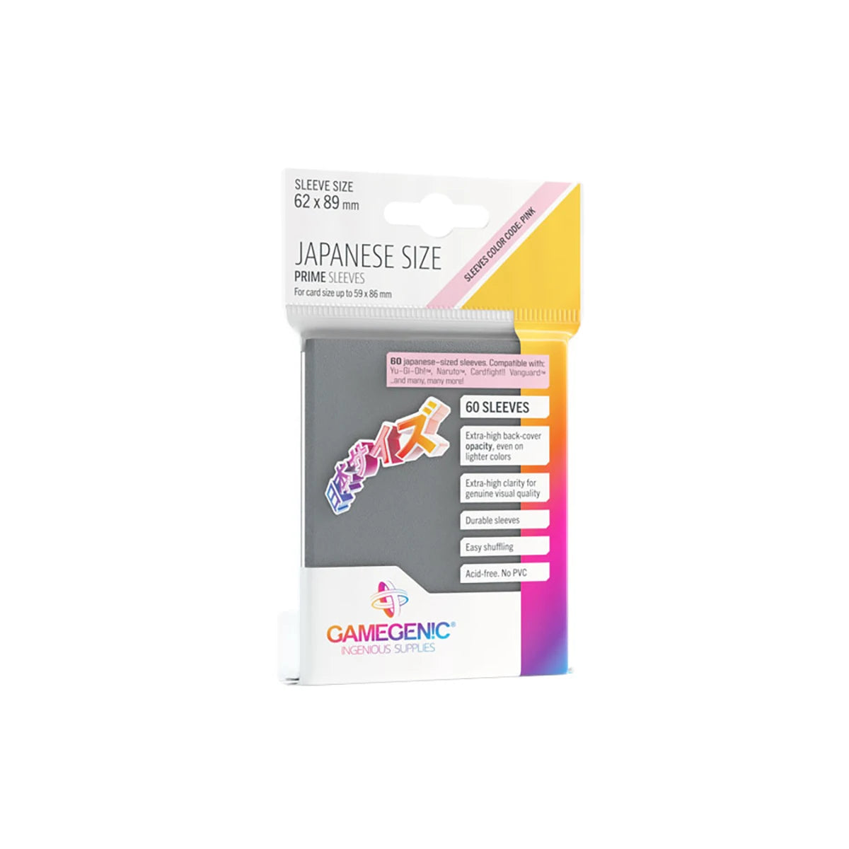 Gamegenic PRIME Japanese Sized Sleeves Dunkelgrau