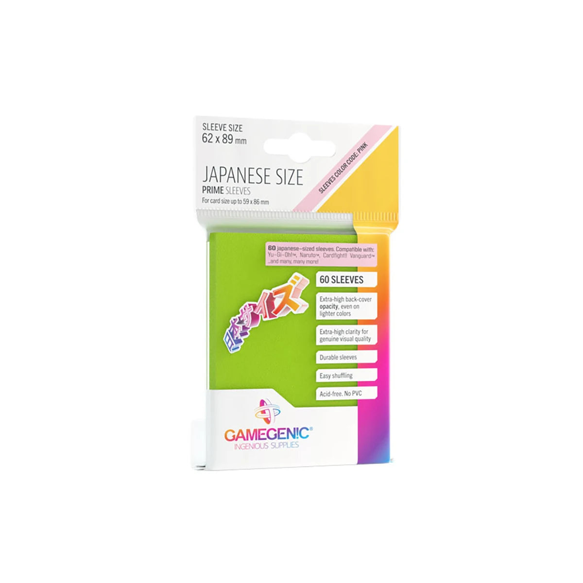 Gamegenic PRIME Japanese Sized Sleeves Limettengrün